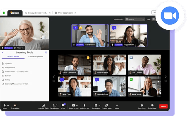 Virtual classroom with learning tools